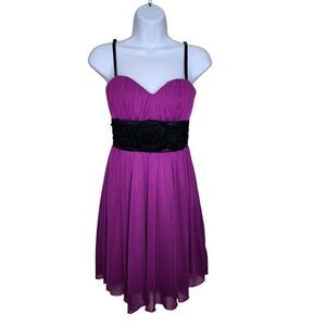 Vintage Y2K Charlotte Russe Party Dress Rose Juniors Size S Purple Black